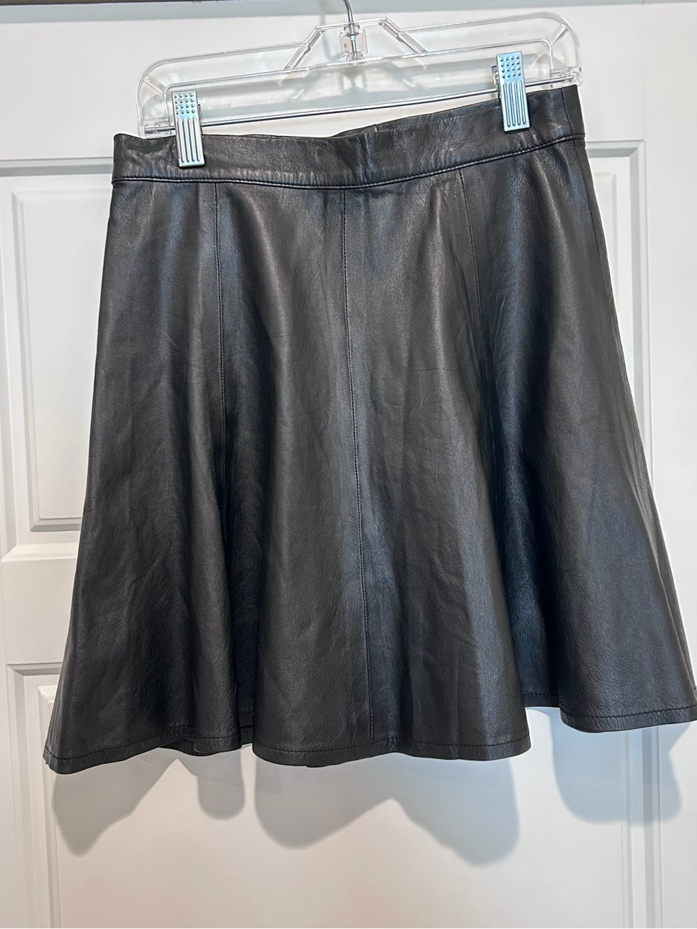 Rag & Bone Black 100% Lambskin Leather Skater Skirt